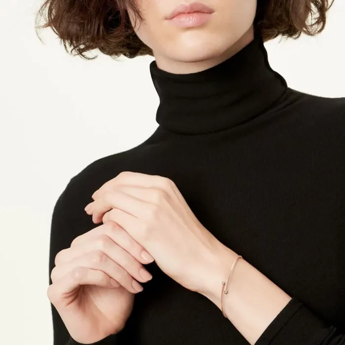 Diamond Hoop Single-Row Bangle - Image 2